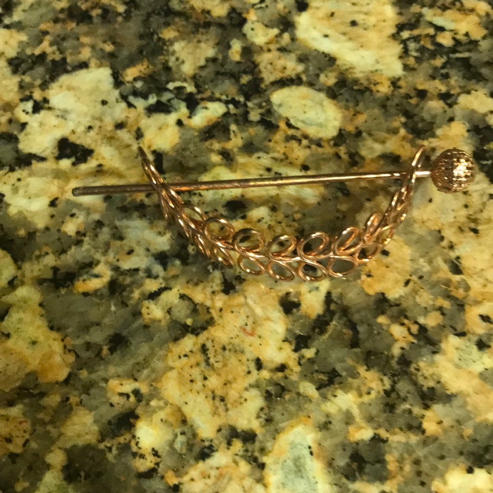 Pink gold hair barrette.